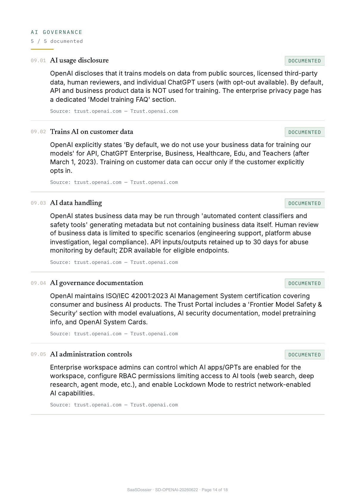 Evidence-ledger page from the released OpenAI Public Edition dossier